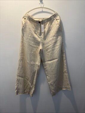 Banana Republic Wide Leg Linen Pants in Natural Cream